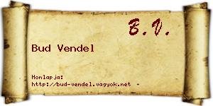 Bud Vendel névjegykártya